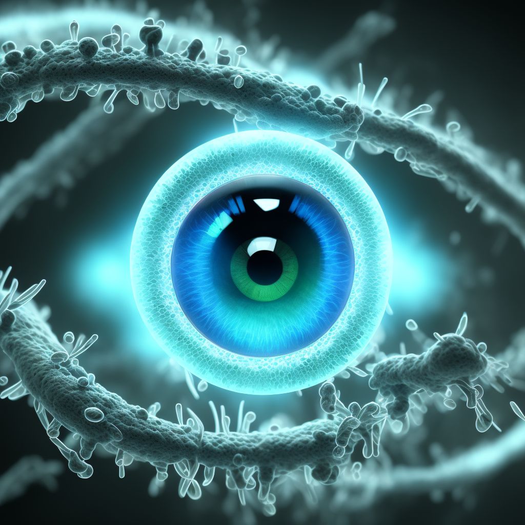 Iridodialysis, unspecified eye digital illustration