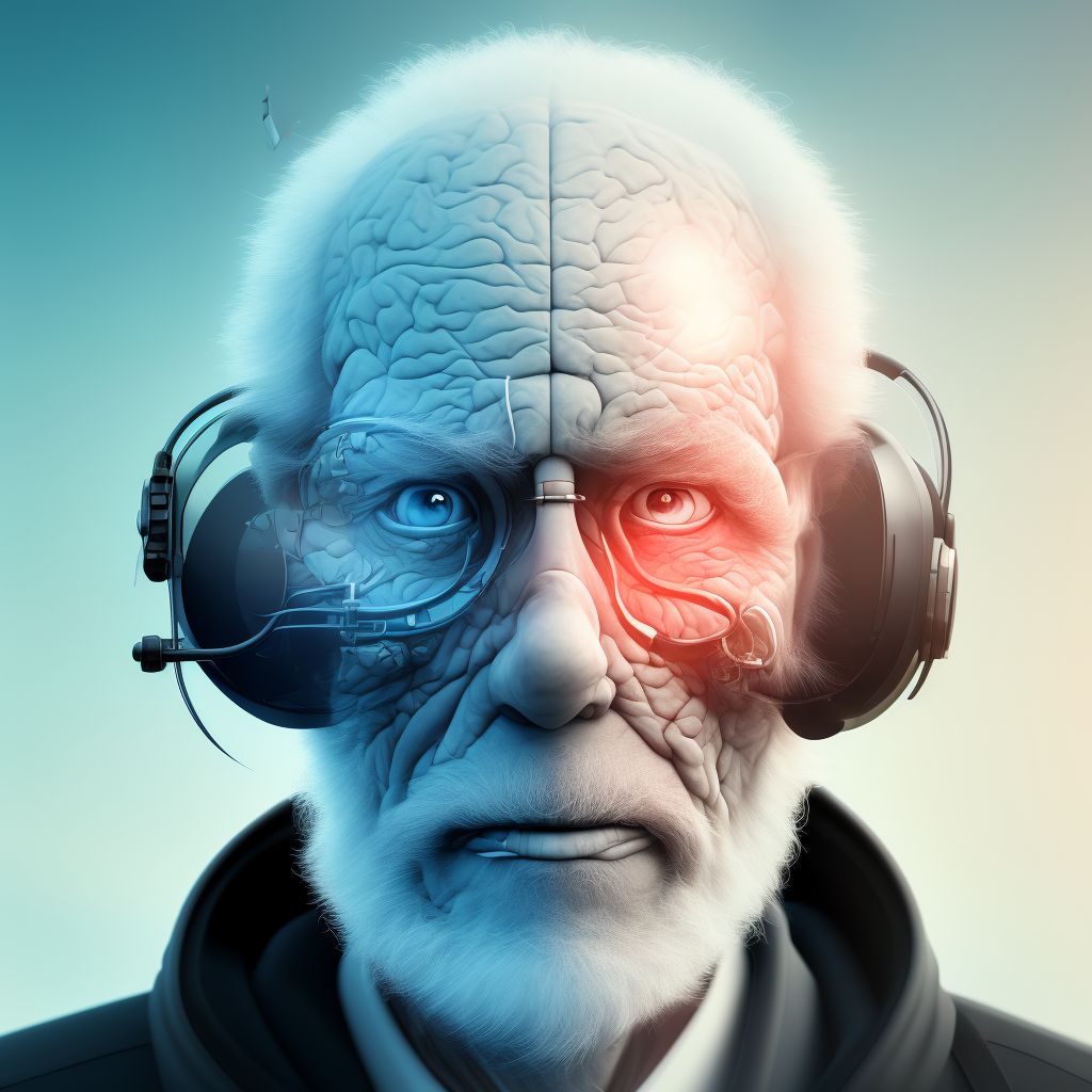 Cortical age-related cataract, left eye digital illustration