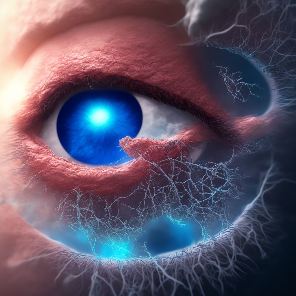 Anterior subcapsular polar age-related cataract, left eye digital illustration