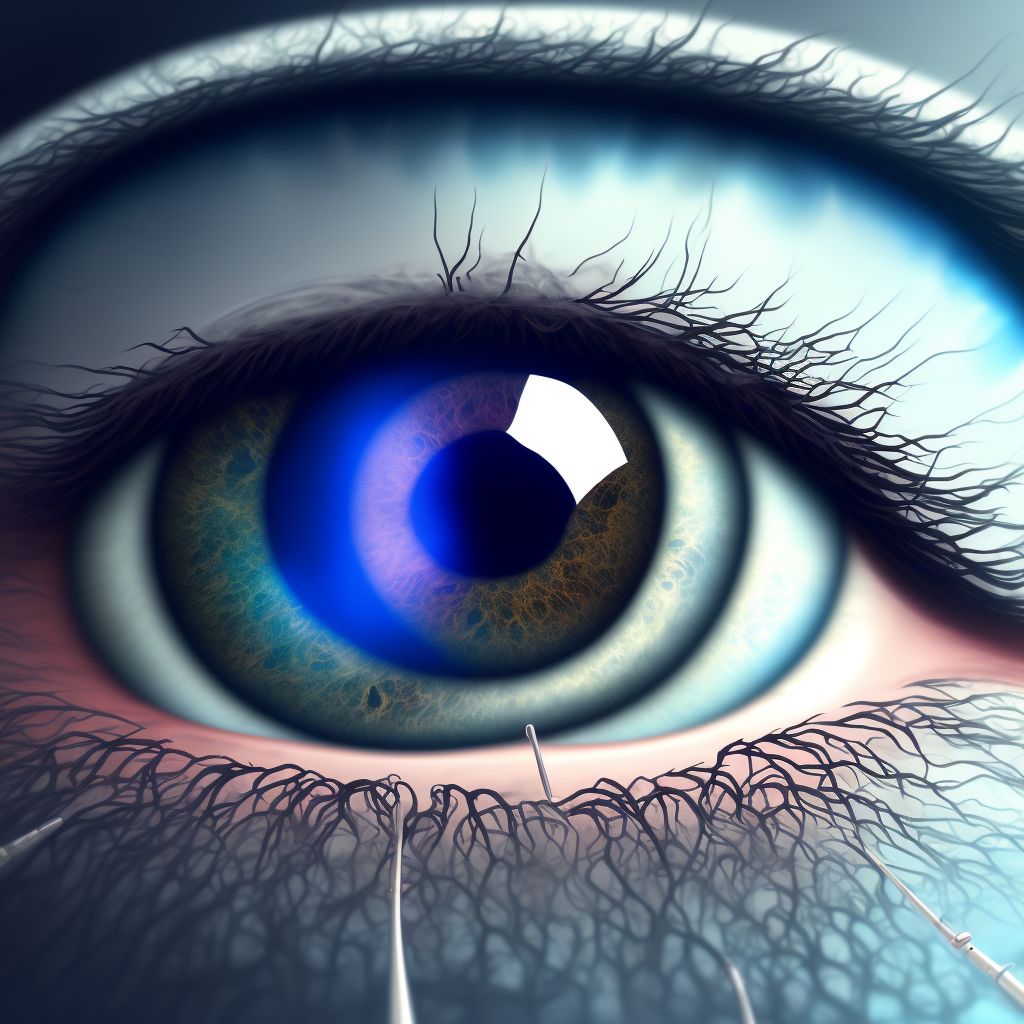 Age-related cataract, morgagnian type, right eye digital illustration