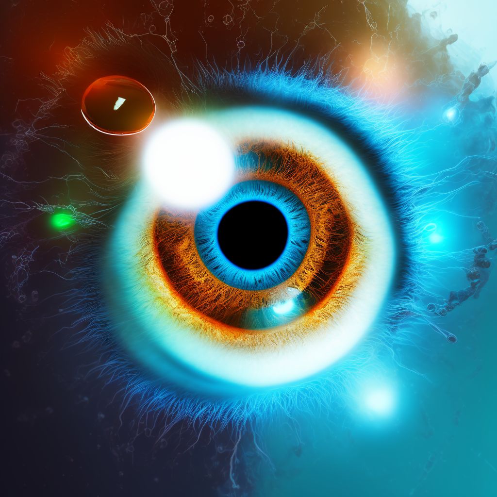 Combined forms of age-related cataract, left eye digital illustration