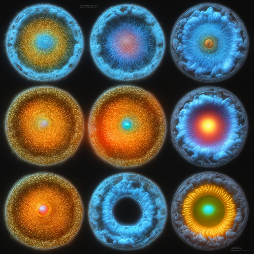 Infantile and juvenile cortical, lamellar, or zonular cataract, right eye digital illustration