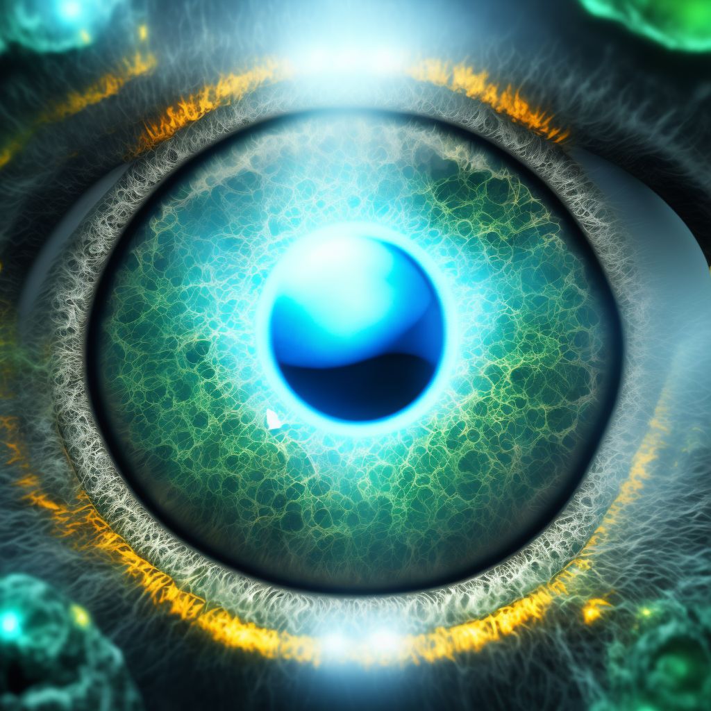 Infantile and juvenile nuclear cataract, left eye digital illustration