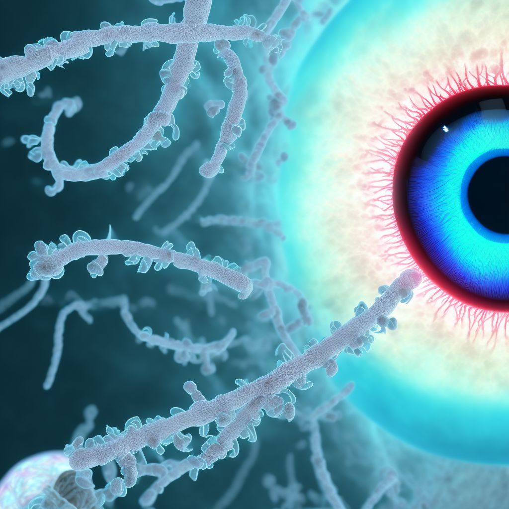 Anterior subcapsular polar infantile and juvenile cataract, right eye digital illustration