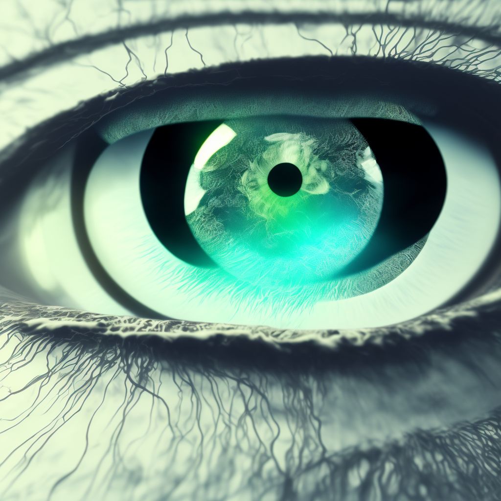 Unspecified traumatic cataract, left eye digital illustration