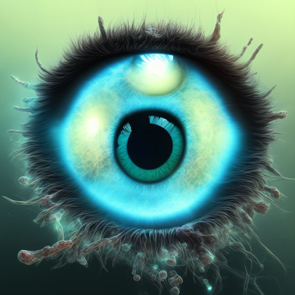 Unspecified traumatic cataract, unspecified eye digital illustration