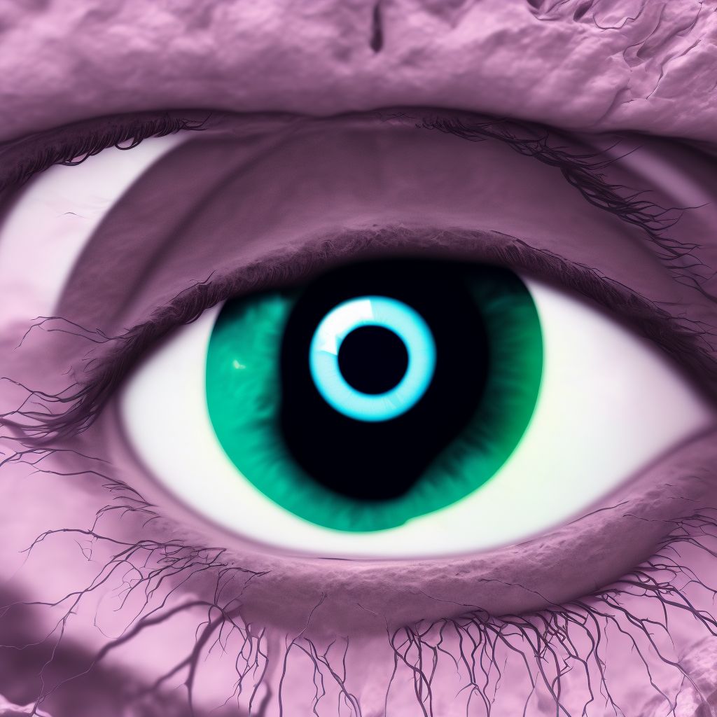 Partially resolved traumatic cataract, unspecified eye digital illustration