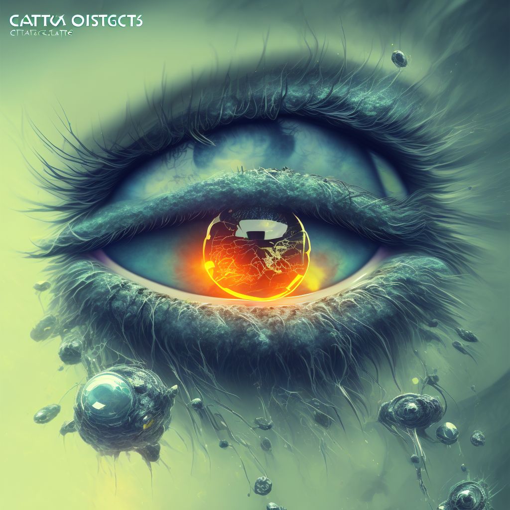 Cataract secondary to ocular disorders (degenerative) (inflammatory), bilateral digital illustration