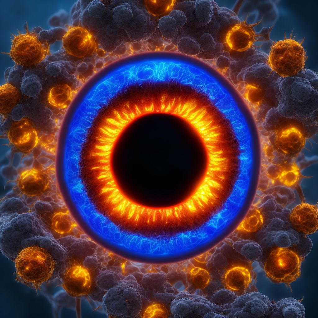 Focal chorioretinal inflammation, macular or paramacular, left eye digital illustration