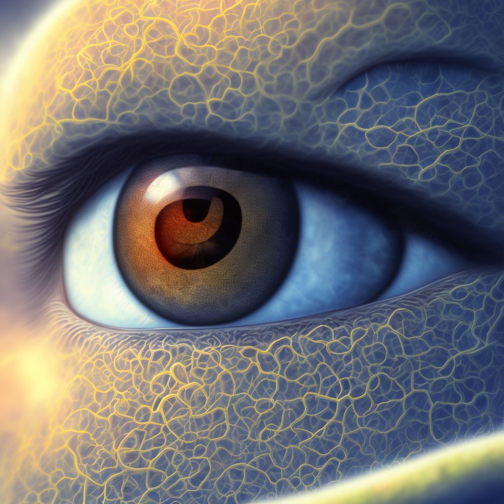 Choroidal degeneration, unspecified, right eye digital illustration