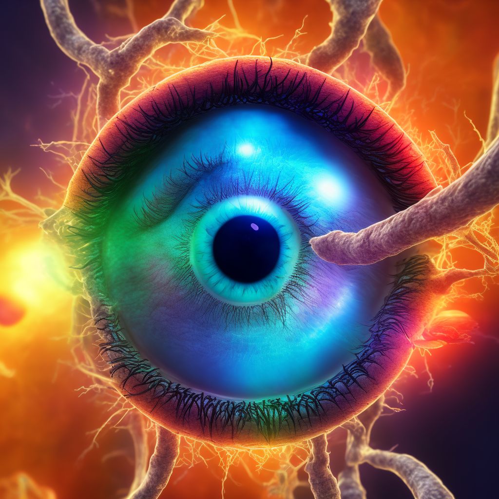 Unspecified choroidal hemorrhage, left eye digital illustration