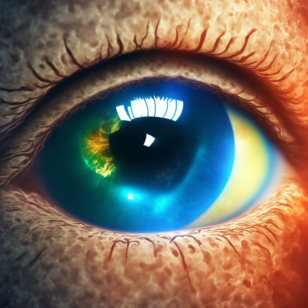 Choroidal rupture, unspecified eye digital illustration