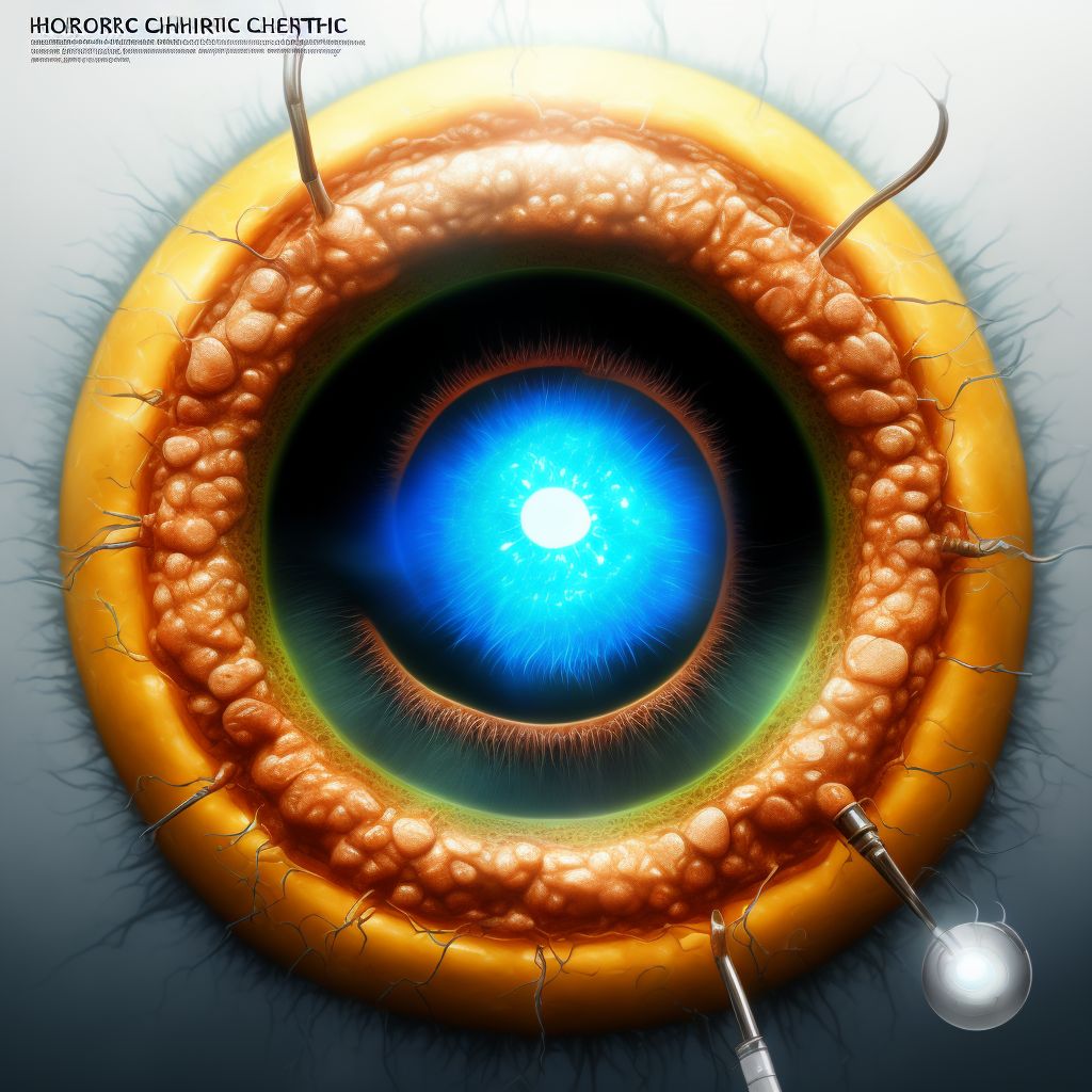 Hemorrhagic choroidal detachment, right eye digital illustration