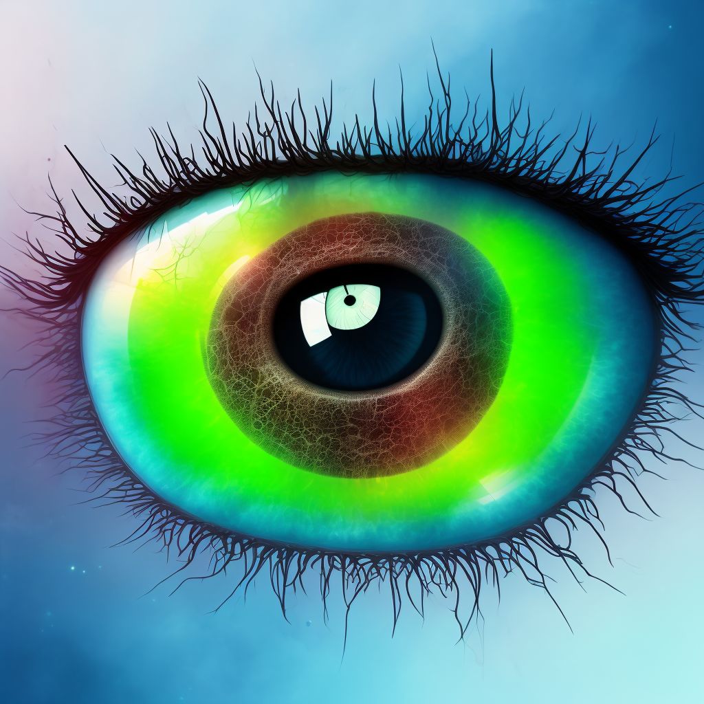 Serous choroidal detachment, unspecified eye digital illustration