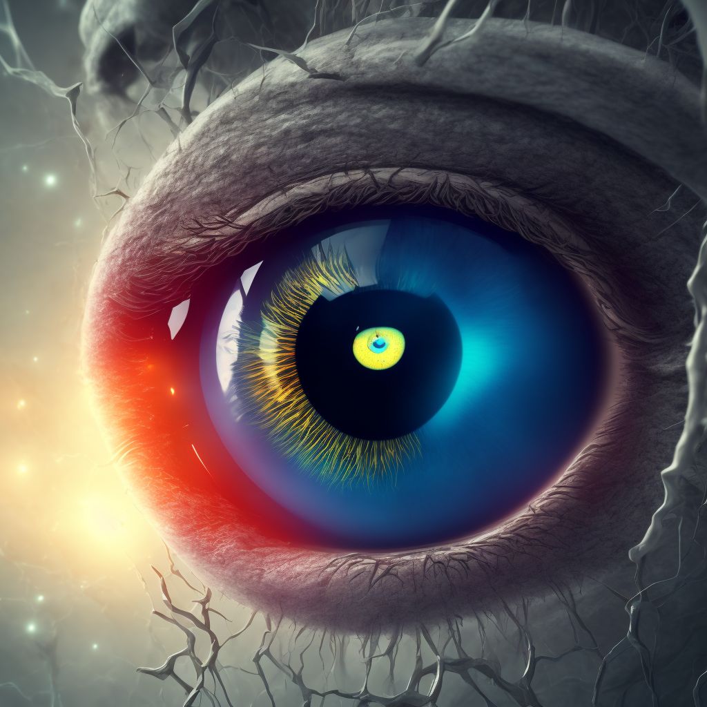 Retinal detachment with giant retinal tear, unspecified eye digital illustration