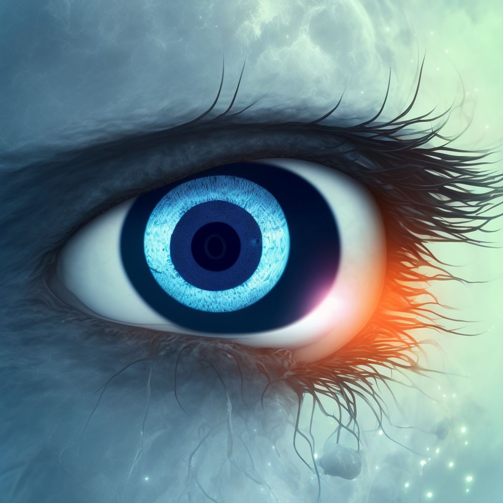 Serous retinal detachment, left eye digital illustration