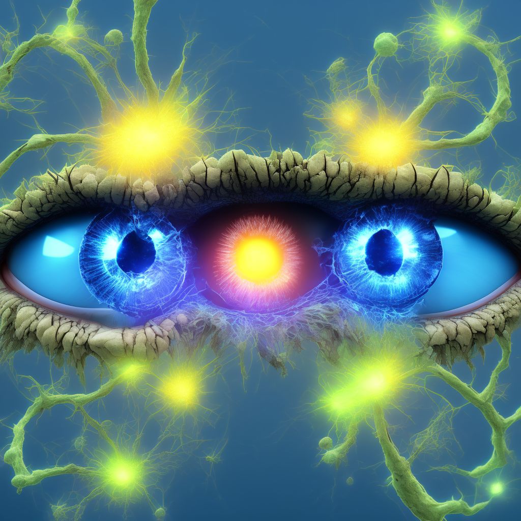 Multiple defects of retina without detachment, left eye digital illustration