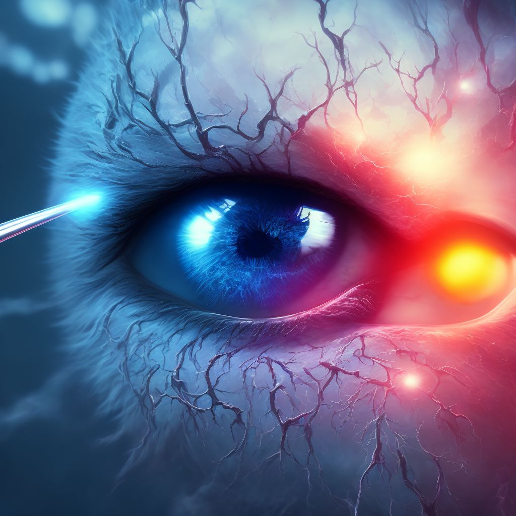 Central retinal artery occlusion, left eye digital illustration