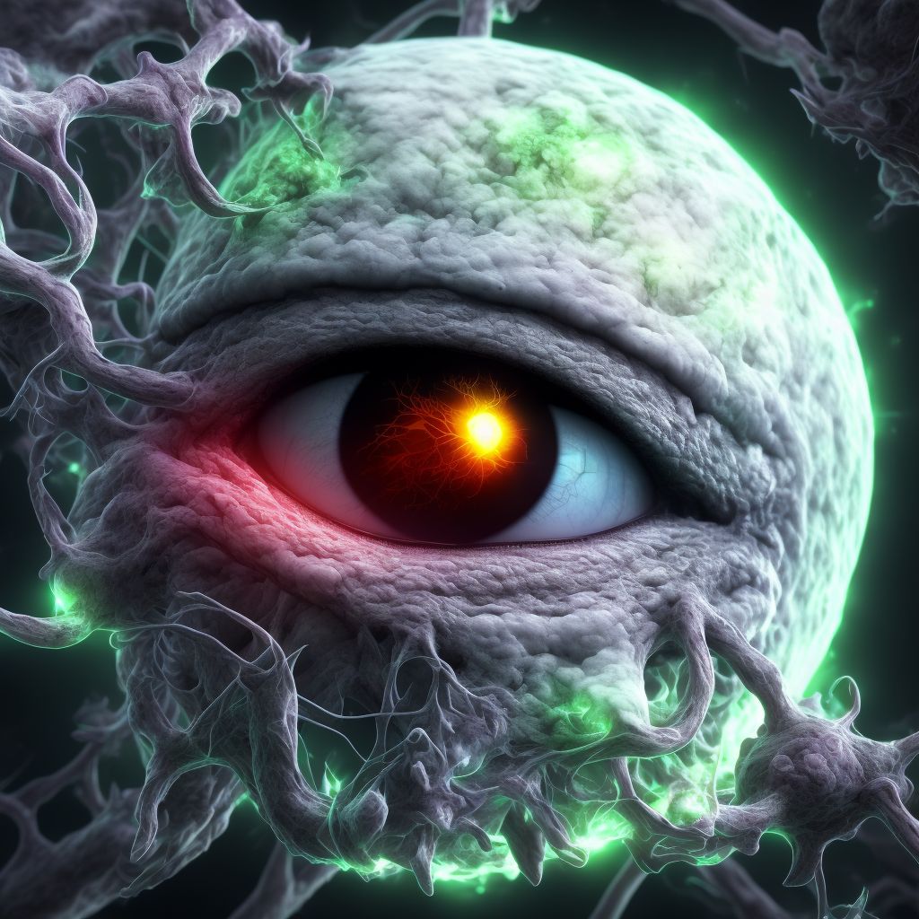 Central retinal vein occlusion, left eye digital illustration