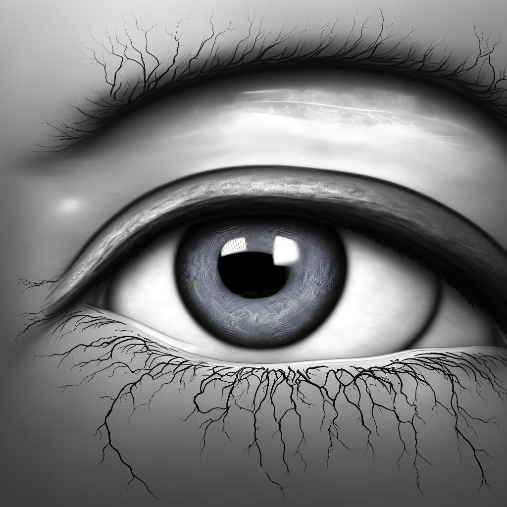 Central retinal vein occlusion, left eye, with macular edema digital illustration