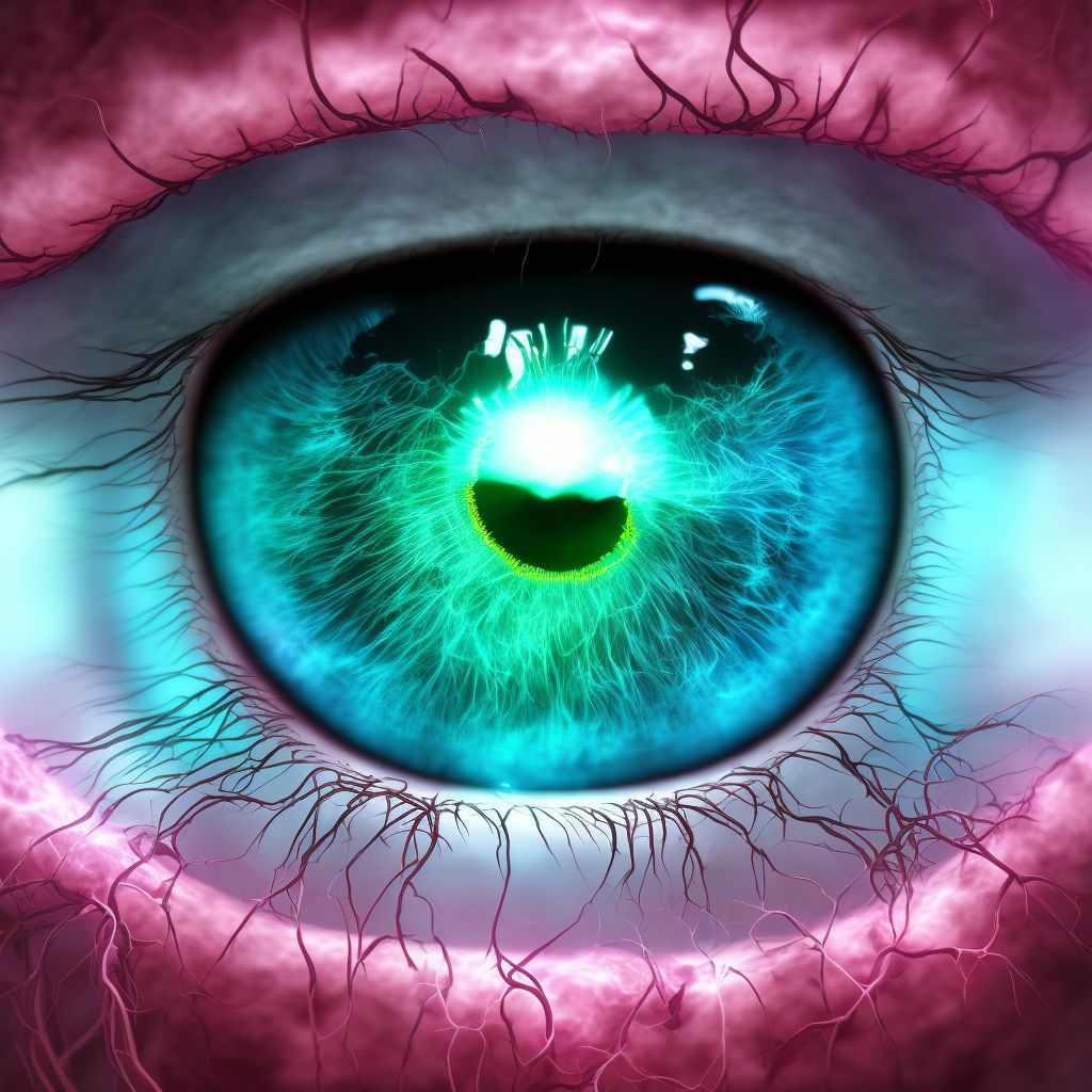 Central retinal vein occlusion, bilateral, with macular edema digital illustration