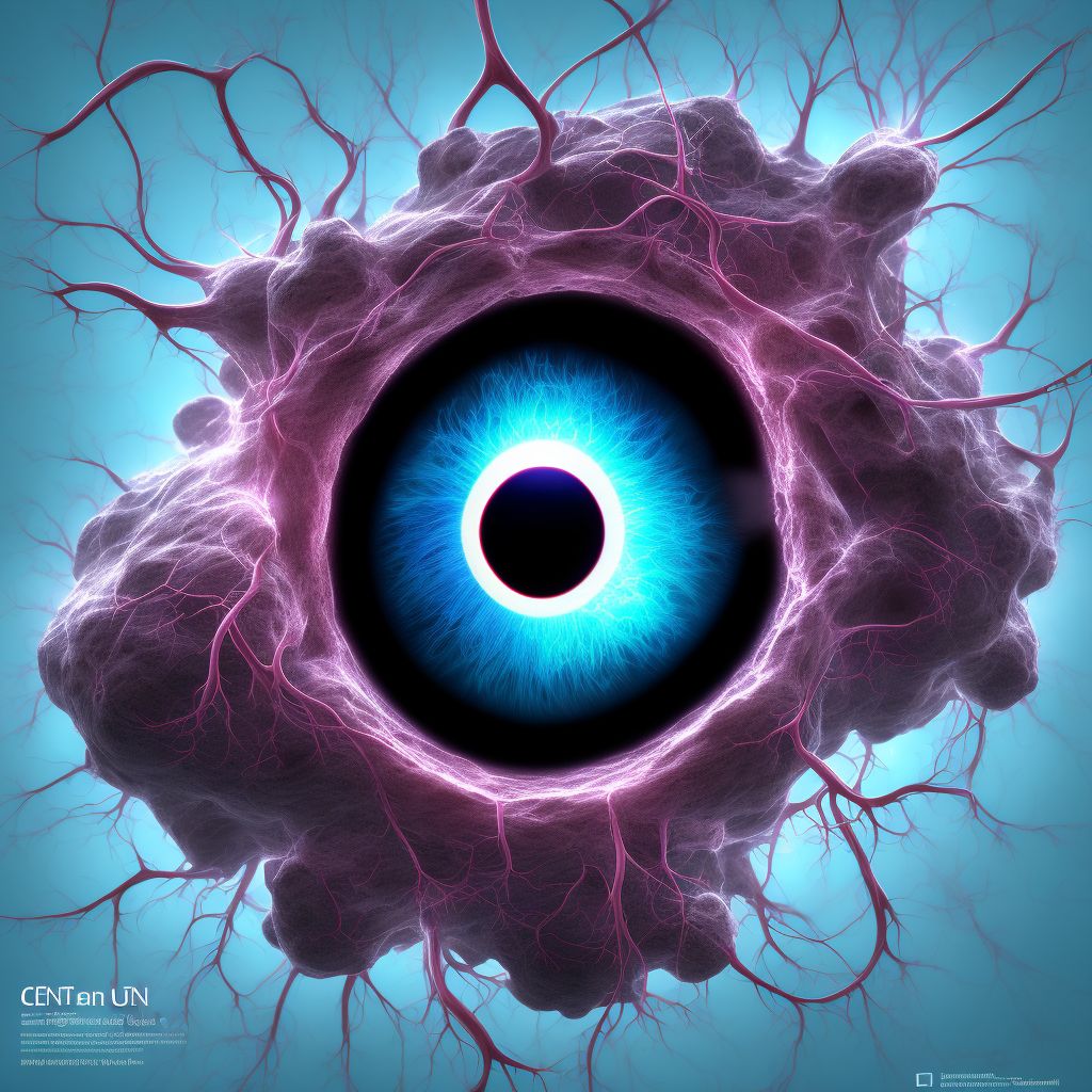 Central retinal vein occlusion, unspecified eye, with retinal neovascularization digital illustration