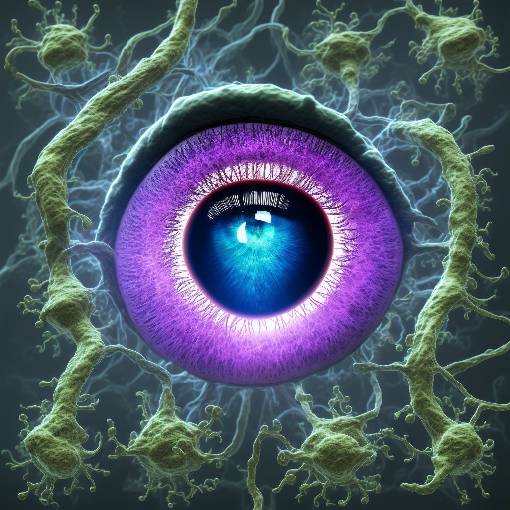 Retinal micro-aneurysms, unspecified, right eye digital illustration