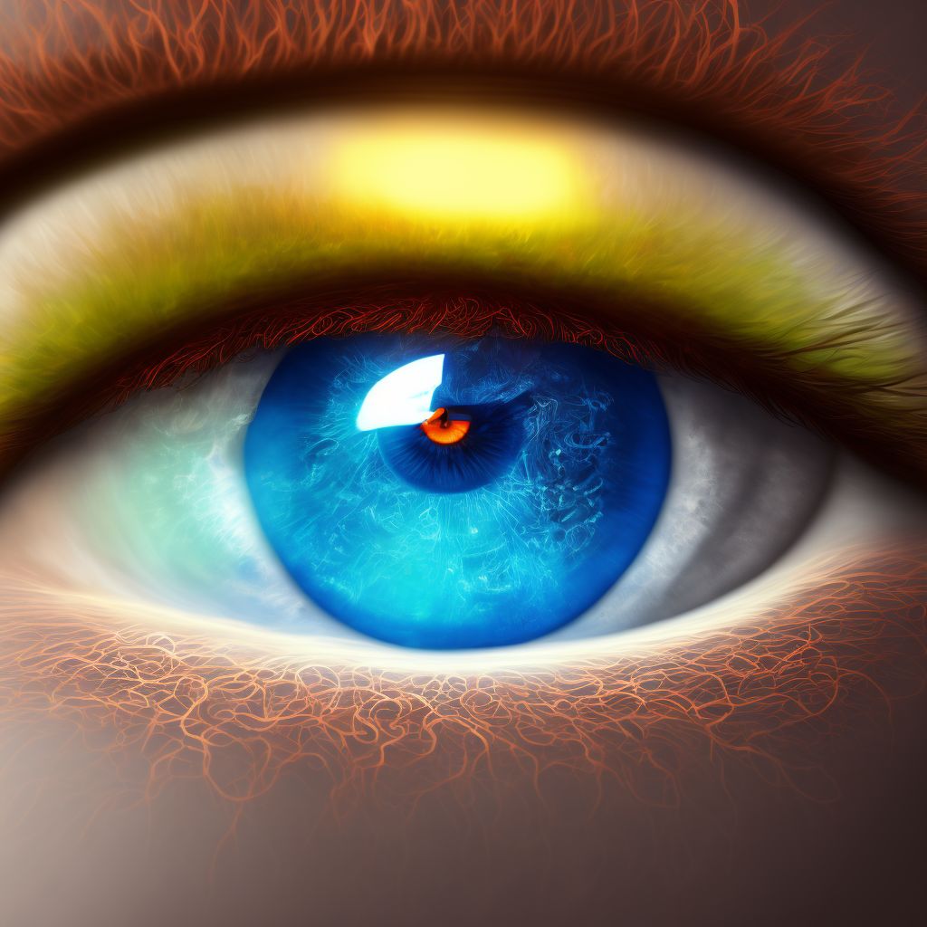 Retinal telangiectasis, left eye digital illustration