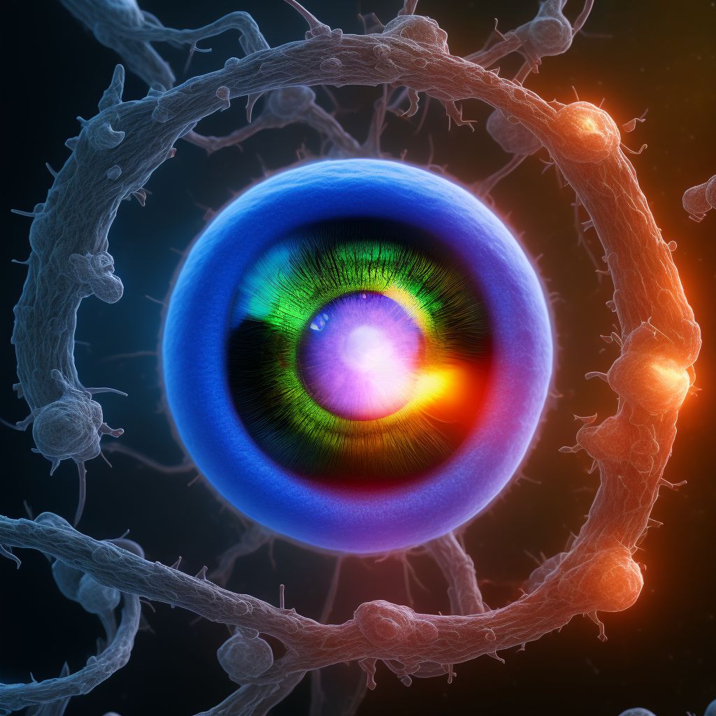 Retinopathy of prematurity, unspecified, right eye digital illustration