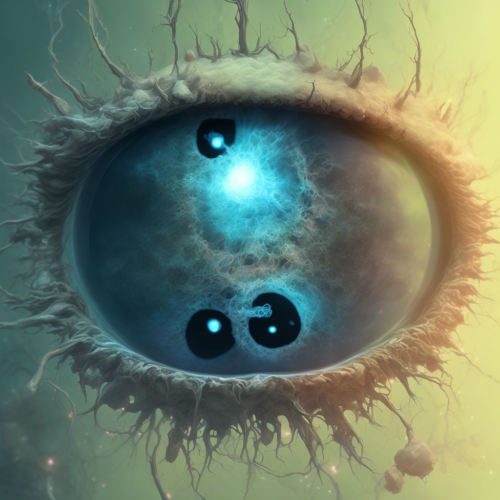 Retinopathy of prematurity, stage 4, unspecified eye digital illustration