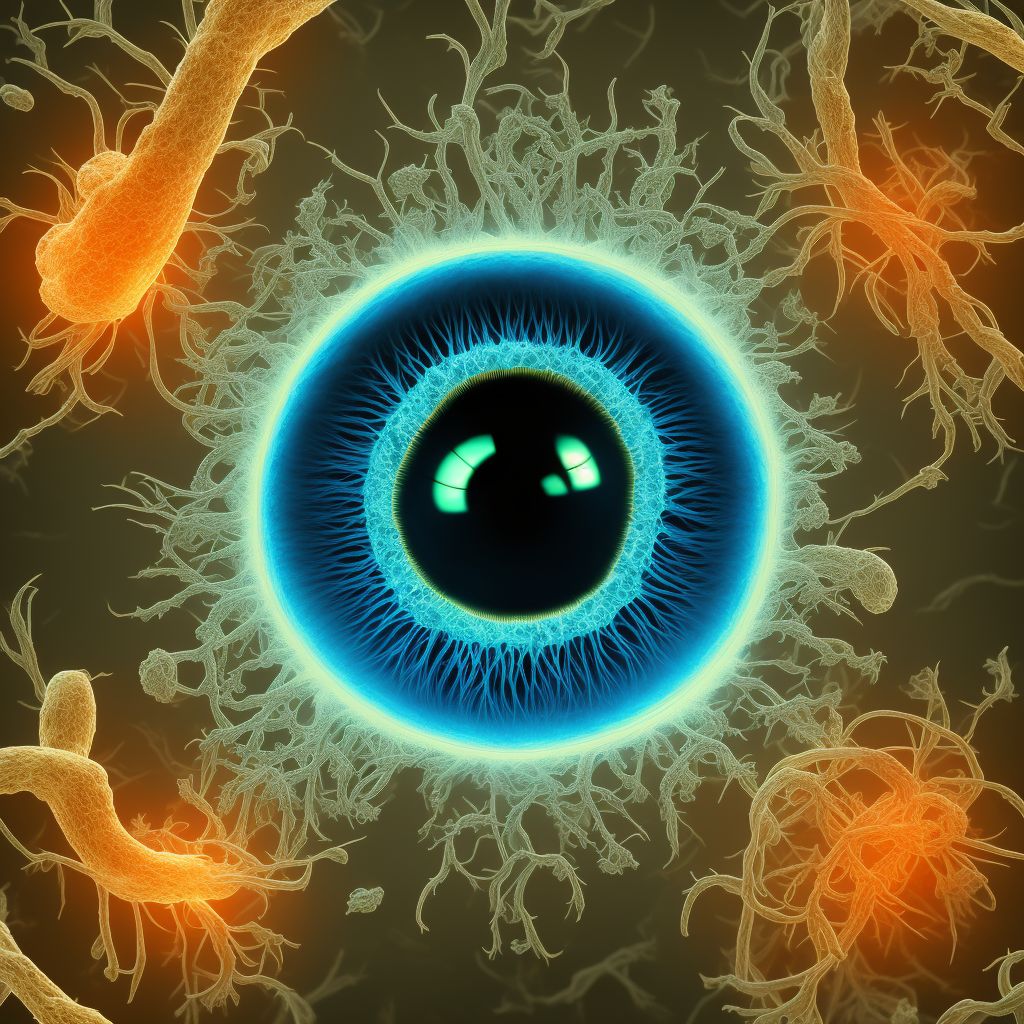 Exudative age-related macular degeneration, bilateral, with inactive choroidal neovascularization digital illustration