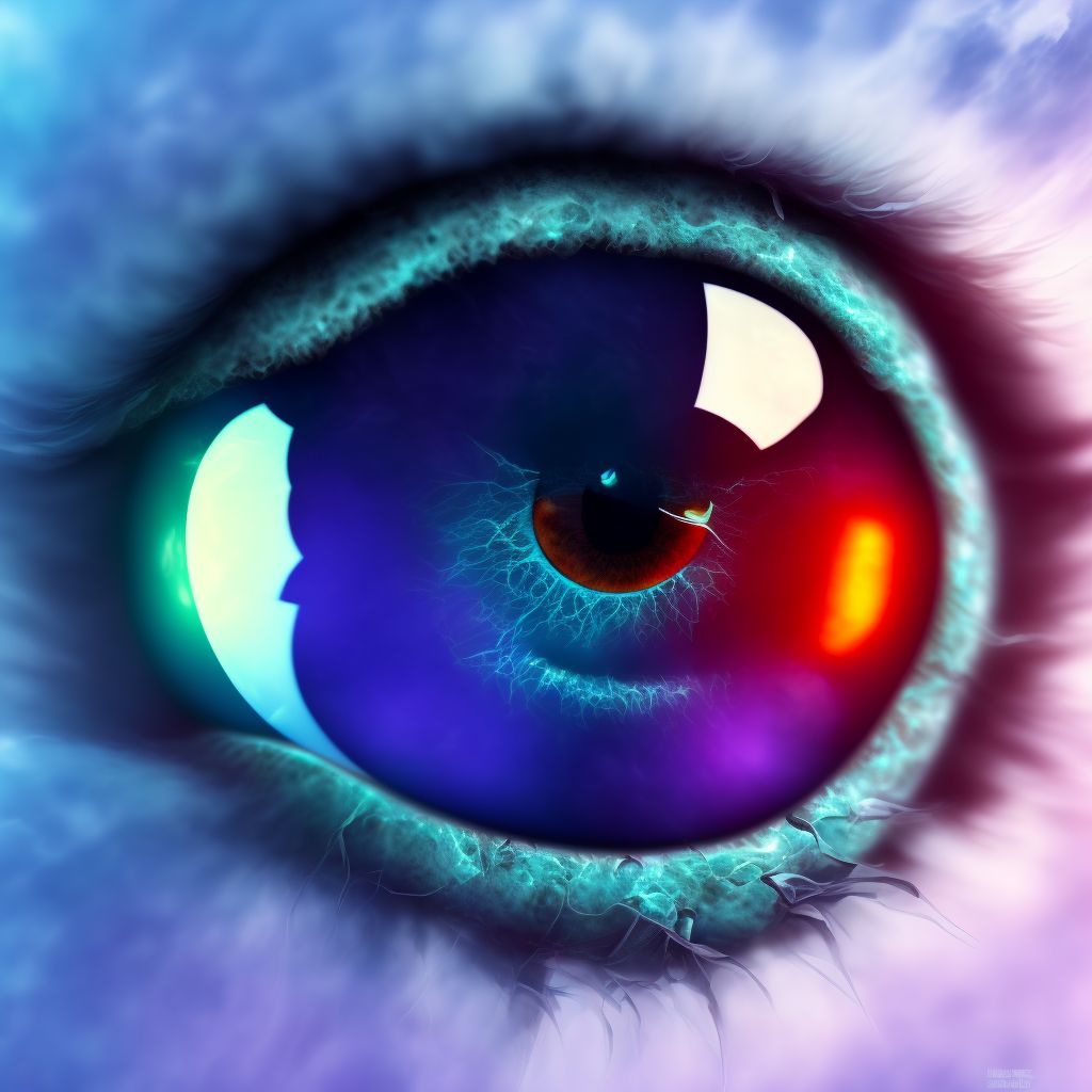 Puckering of macula, unspecified eye digital illustration