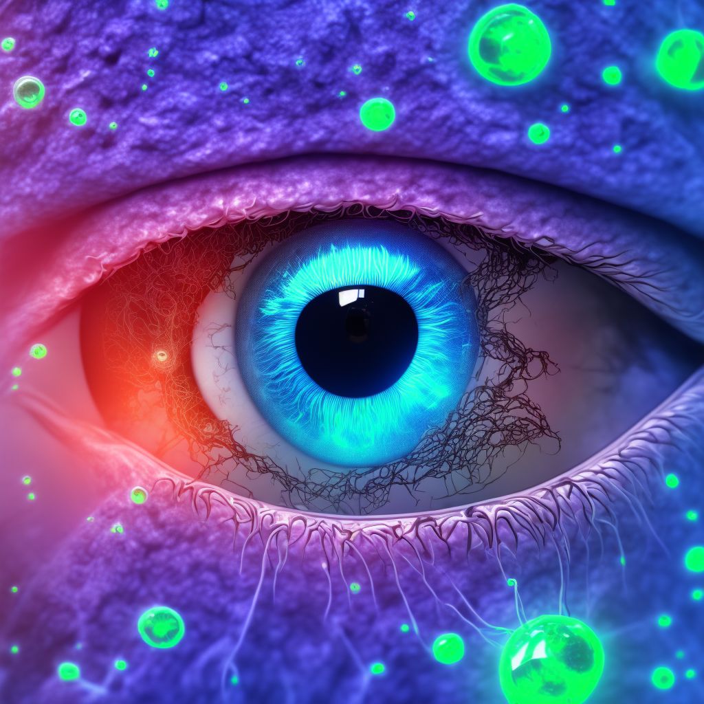 Toxic maculopathy, right eye digital illustration