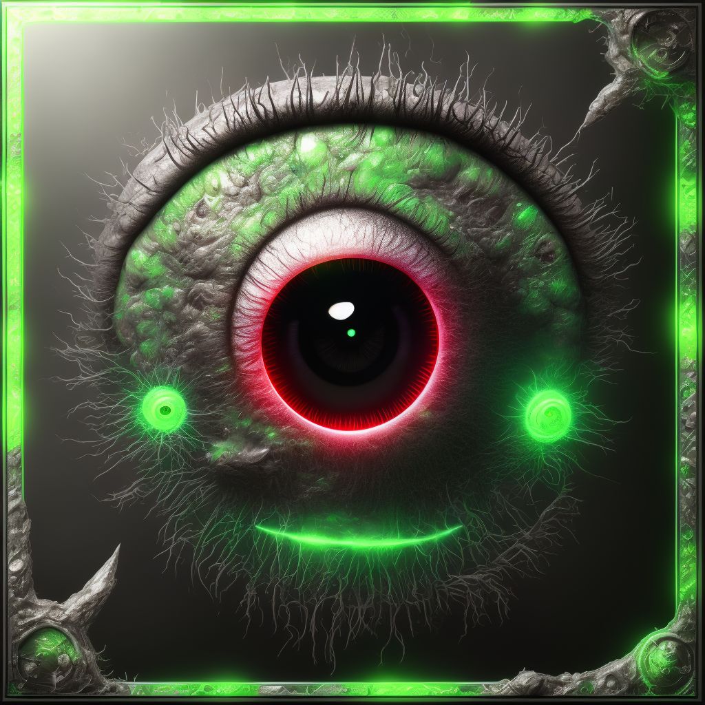 Toxic maculopathy, left eye digital illustration