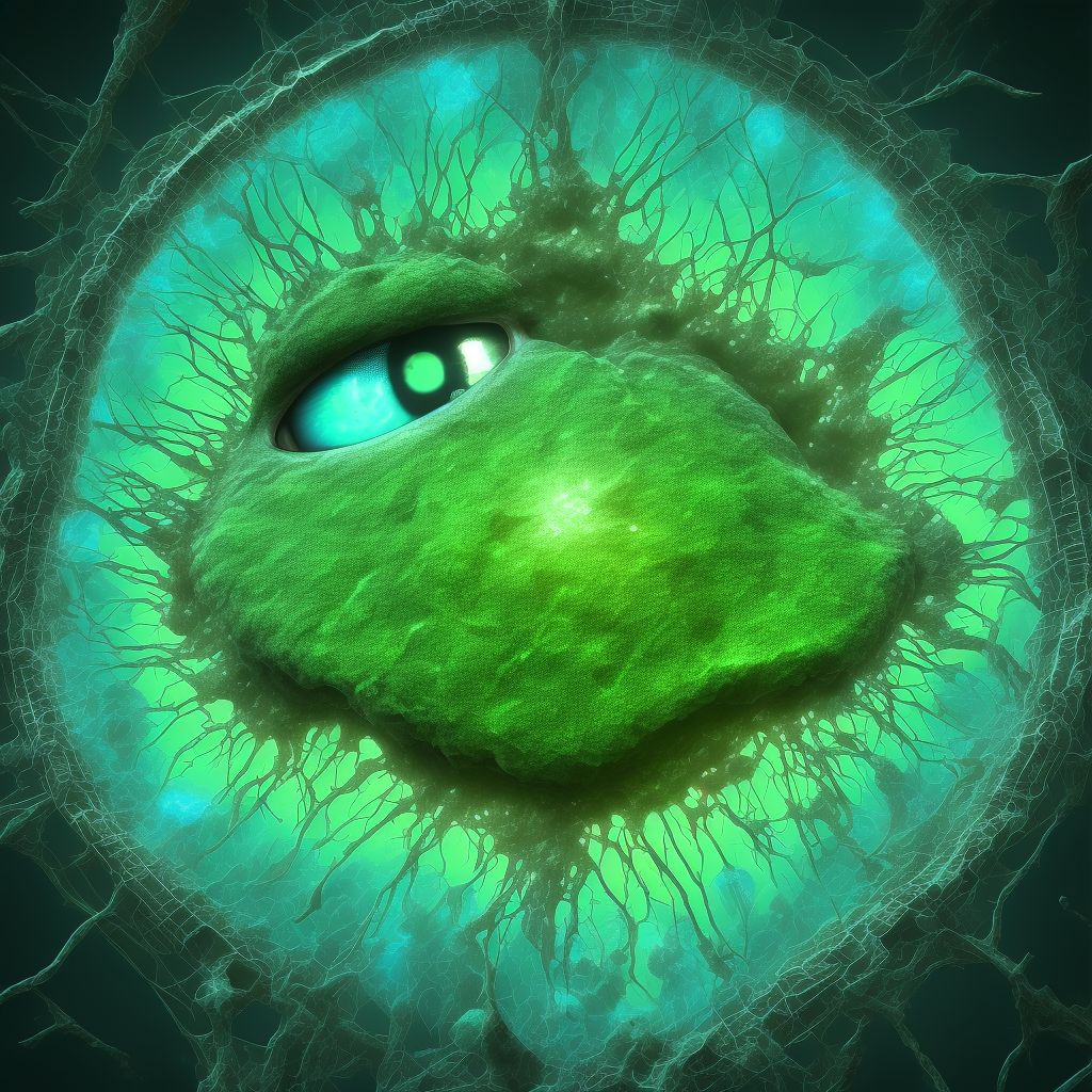 Lattice degeneration of retina, right eye digital illustration