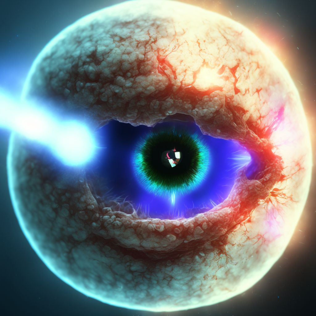 Microcystoid degeneration of retina, right eye digital illustration