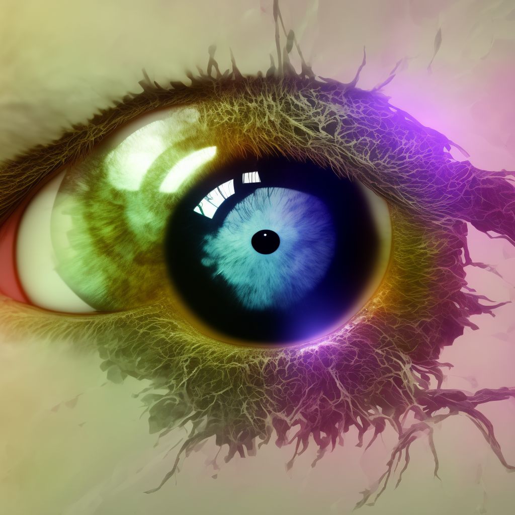 Serous detachment of retinal pigment epithelium, left eye digital illustration