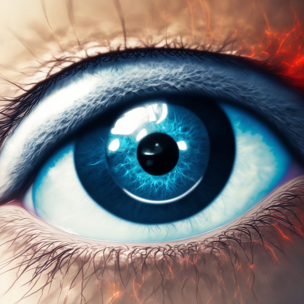 Ocular hypertension, right eye digital illustration