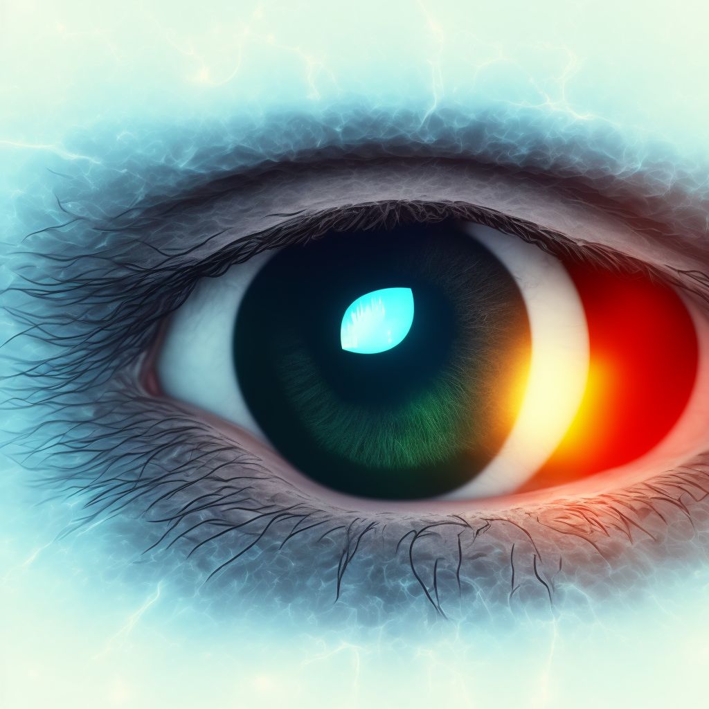 Primary open-angle glaucoma, right eye, mild stage digital illustration