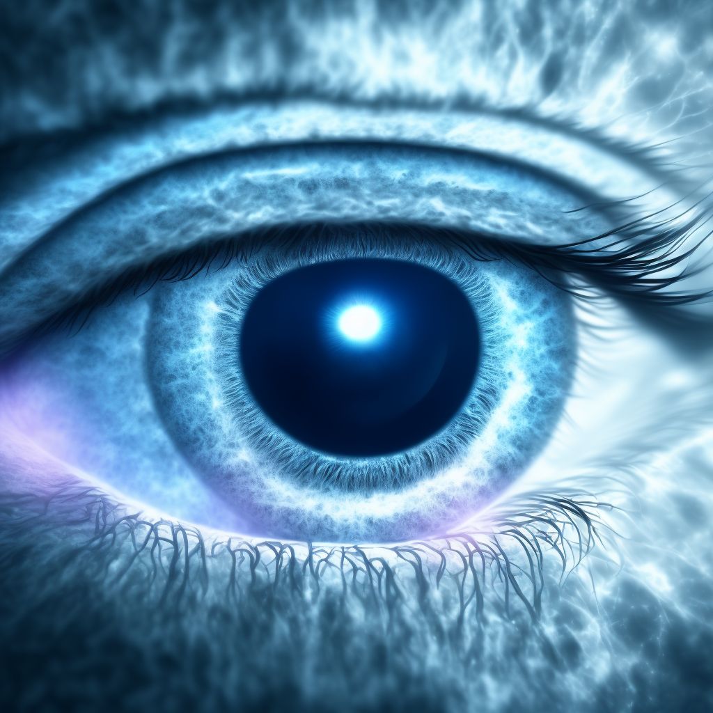 Primary open-angle glaucoma, right eye, severe stage digital illustration