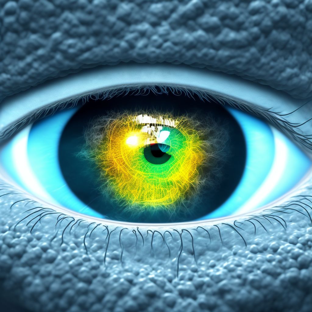 Primary open-angle glaucoma, unspecified eye, moderate stage digital illustration