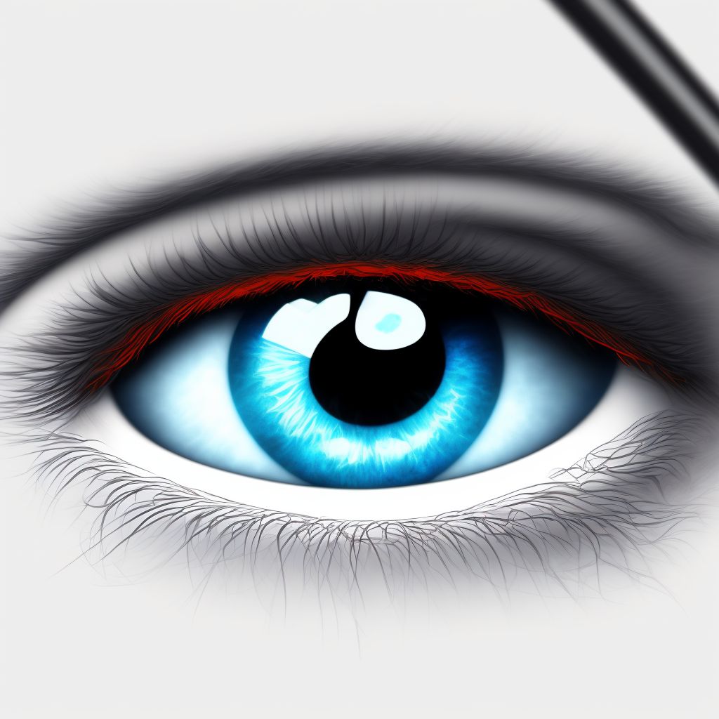 Low-tension glaucoma, right eye, stage unspecified digital illustration