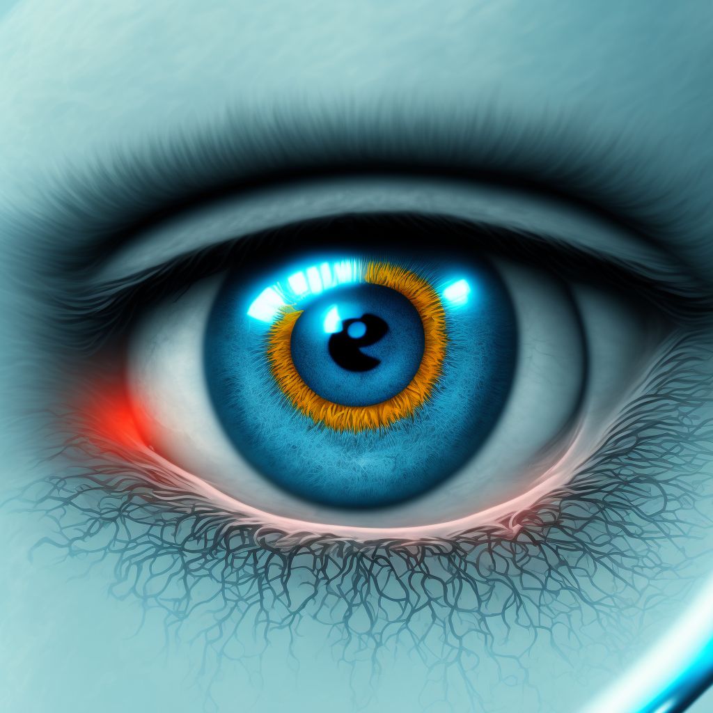 Low-tension glaucoma, left eye, mild stage digital illustration