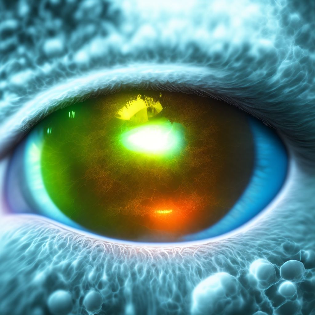 Low-tension glaucoma, unspecified eye, severe stage digital illustration