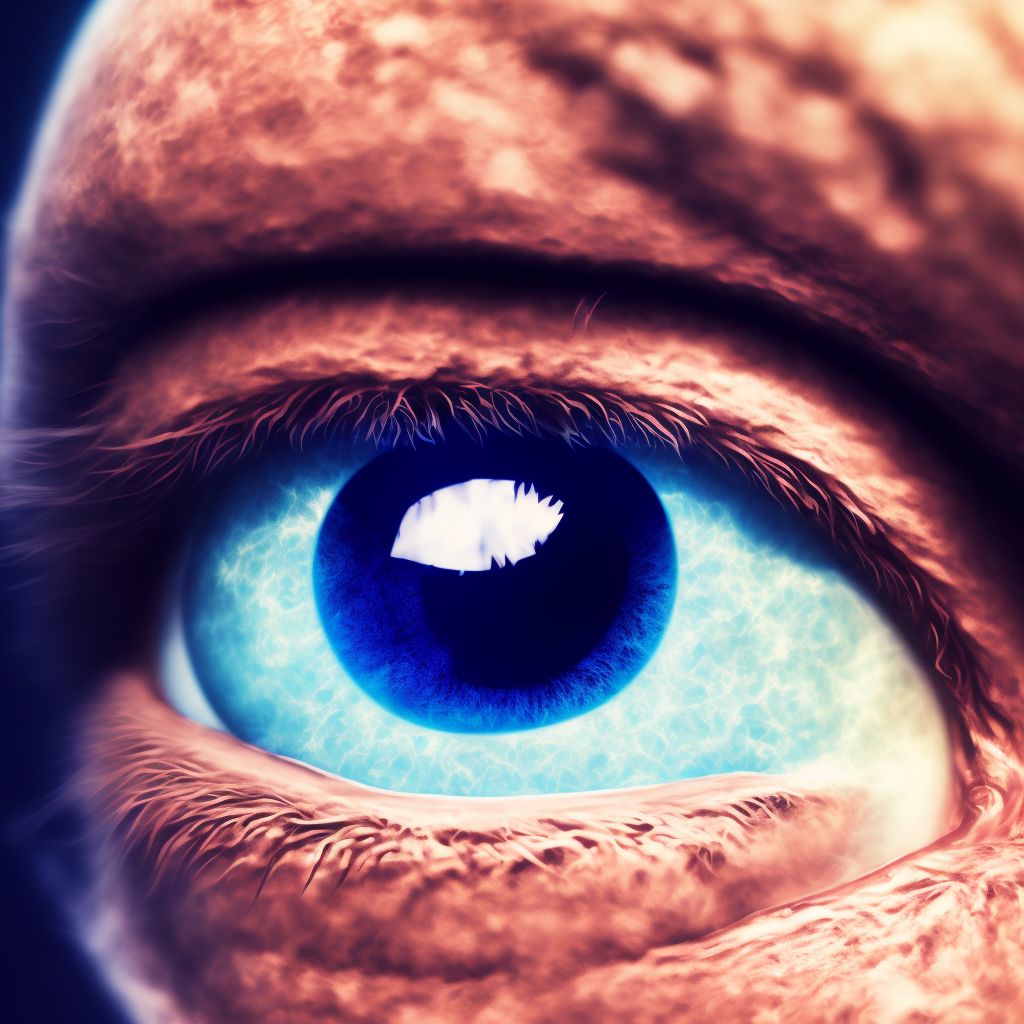 Pigmentary glaucoma, right eye, moderate stage digital illustration