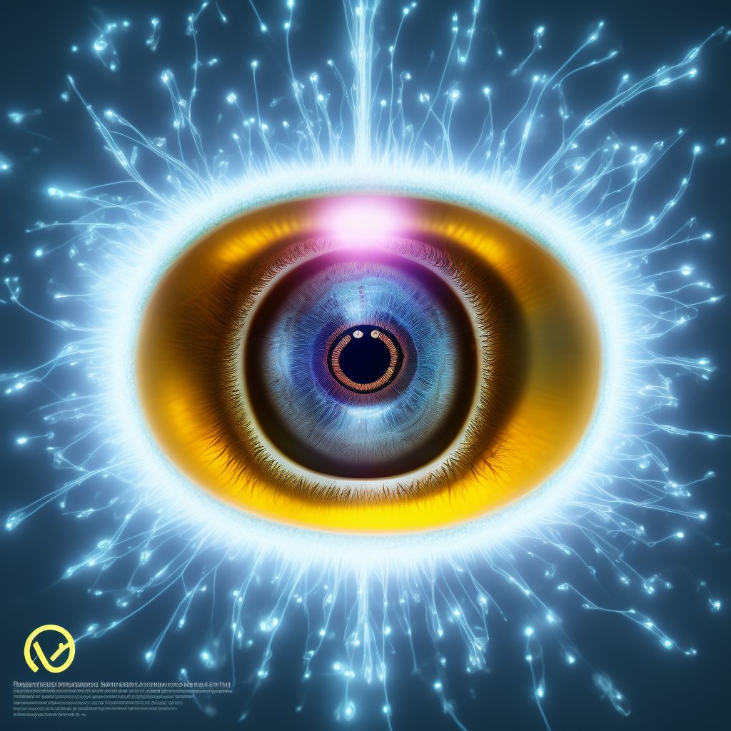 Pigmentary glaucoma, right eye, severe stage digital illustration