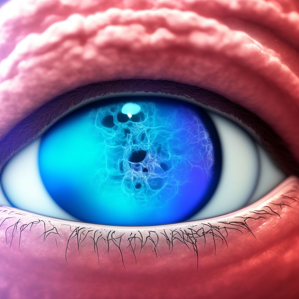 Pigmentary glaucoma, right eye, indeterminate stage digital illustration