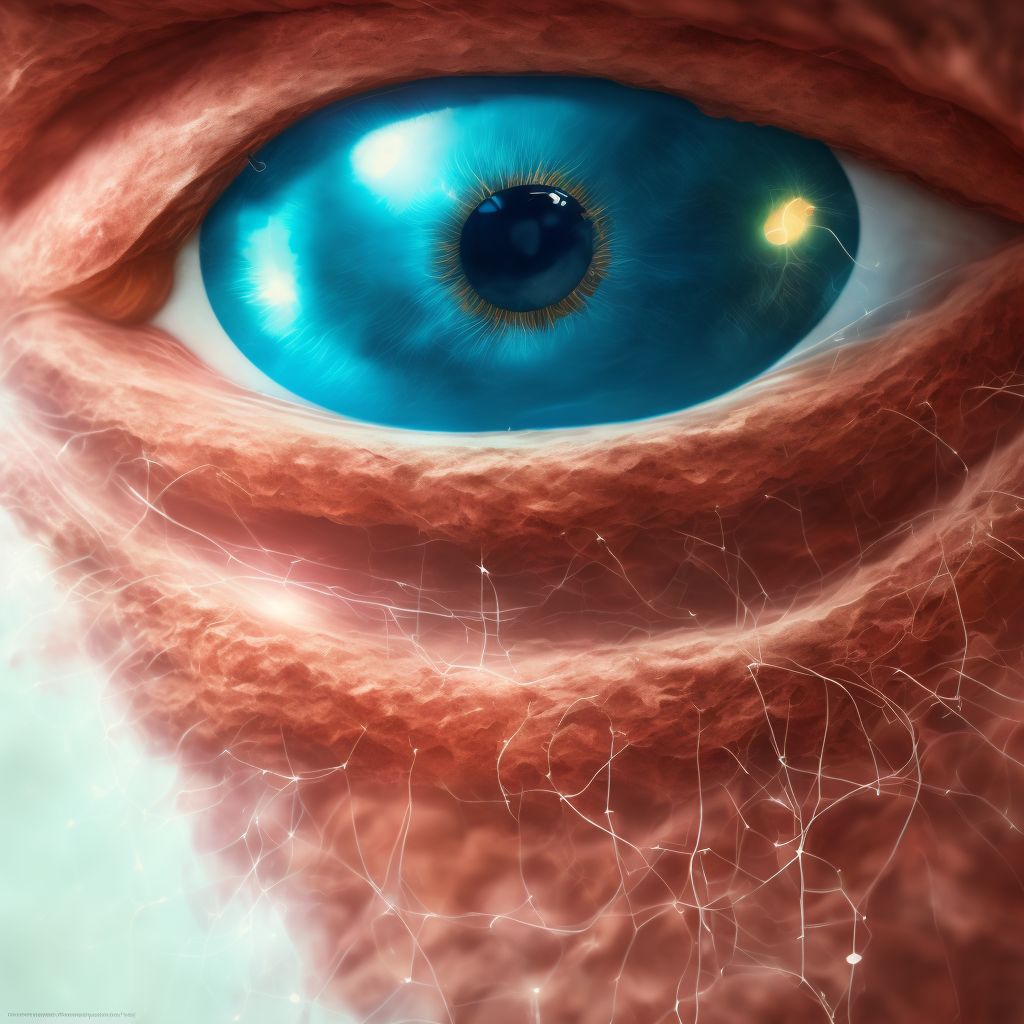 Pigmentary glaucoma, left eye, severe stage digital illustration