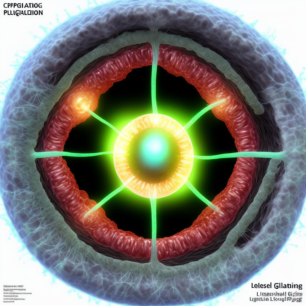 Capsular glaucoma with pseudoexfoliation of lens, bilateral, moderate stage digital illustration