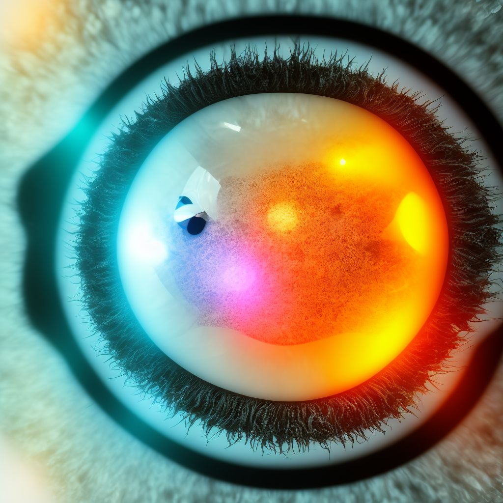 Capsular glaucoma with pseudoexfoliation of lens, unspecified eye, severe stage digital illustration